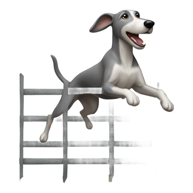 Grey hound jumping a fence sticker