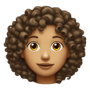 Curly hair girl with big nose sticker