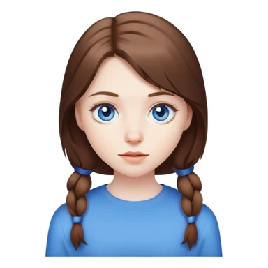 brown haired girl portrait blue eyes  sticker
