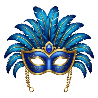 karnaval maskesi mavi sticker