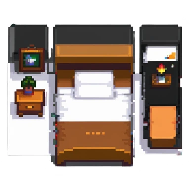 small bedroom with cute decor, cozy space aesthetic, pastel colors, plush toys, charming details sticker