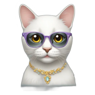 Cat with fancy glasses sticker