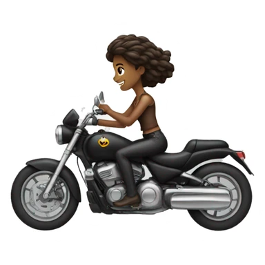 Woman riding motorcycle fast sticker