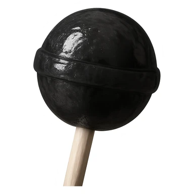 Change the lollipop color to black, keep the background transparent, in a realistic style. sticker