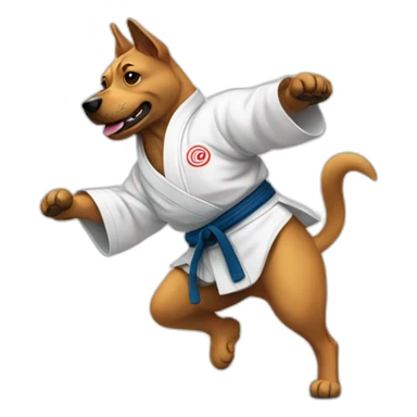 dog doing jujitsu sticker