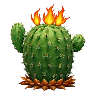 cactus with flames sticker