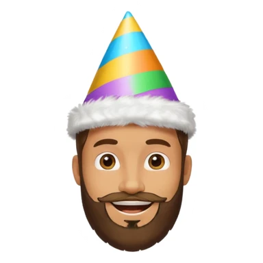 young man with a beard, happy birthday boy sticker