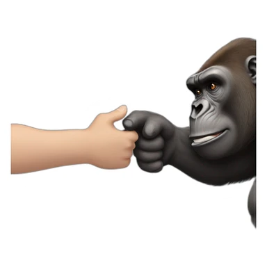 Buff Gorilla handshakes Elon Musk sticker