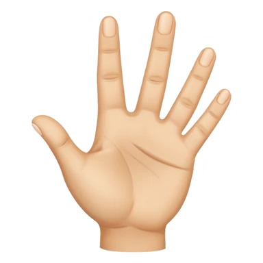 hand emoji, 4 fingers up, thumb folded to palm sticker