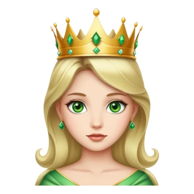beautiful princess with striking green eyes and a crown sticker
