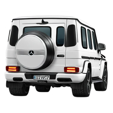 White Mercedes gwagon back sticker