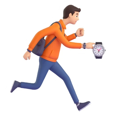 Worried person checking the time on their watch in a hurry. sticker