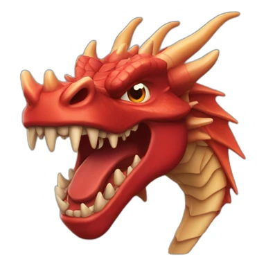 Full red dragon face sticker