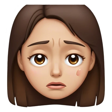 Sad crying face brunette  sticker