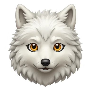 White wolf emoji sticker
