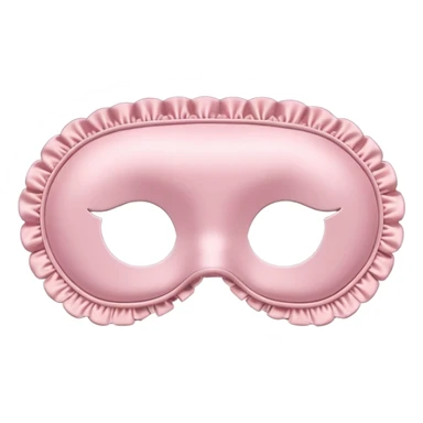 Powder pink sleep mask, satin, frilly, no eyes sticker