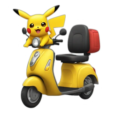 Pikachu sur un scooter sticker