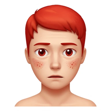 une personne allergique avec des boutons et tout rouge sticker