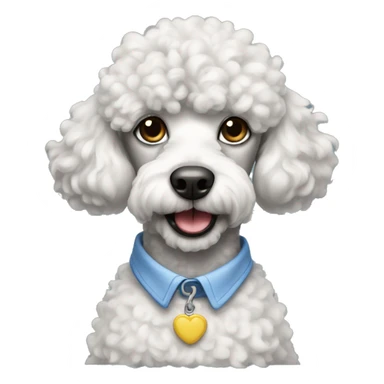 Poodle wearing a shirt sticker