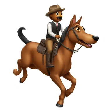 Weiner dog riding a horse sticker