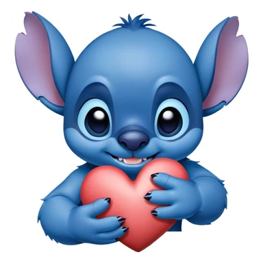 Stitch making a heart with his hand sticker