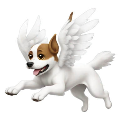 Flying Dog with white wings sticker