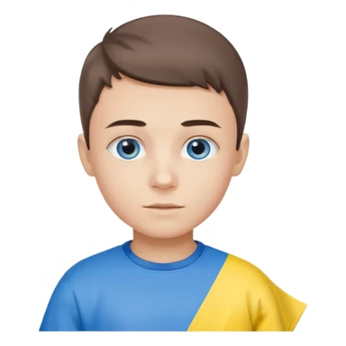 The Ukrainian boy with flag sticker