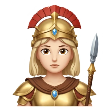 Athena is the Greek goddess of disciplined, strategic warfare, calm, commanding figure leading with intelligence not force. wears light armour carries a spear, symbolising protection precise judgement. warrior of strategy, not aggression, embodying clarity, foresight and decisive action. sticker