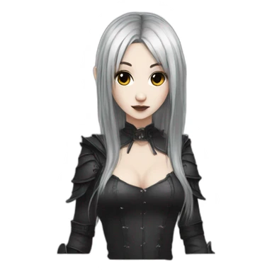 goth,girl,ash color hair,sexy,dark-souls,dres decolte sticker