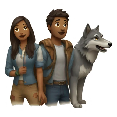 humans and wolves sticker