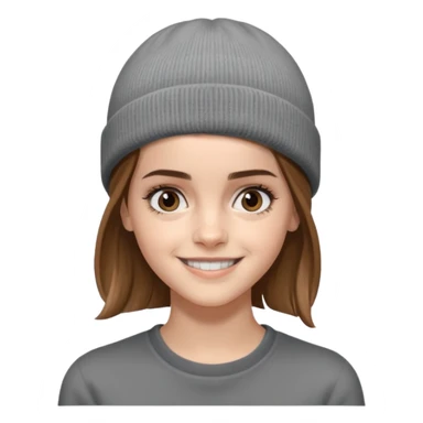 emma watson wearing gray beanie sticker