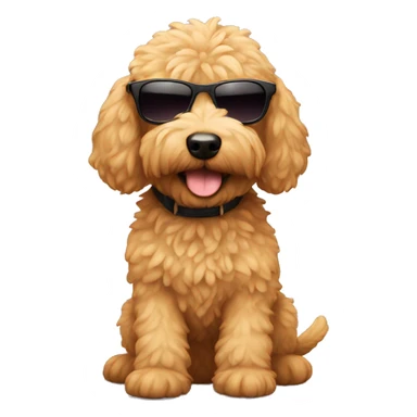 A mini-golden doodle wearing shades sticker