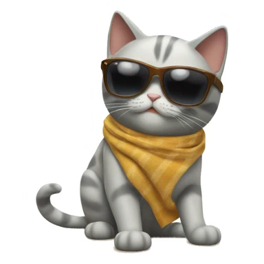 cat in sunglasses on a trip to the beach sticker