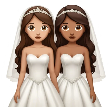 two brown women with long dark brown hair getting married sticker