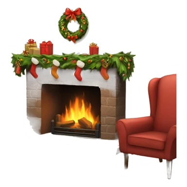 christmas fireplace sticker