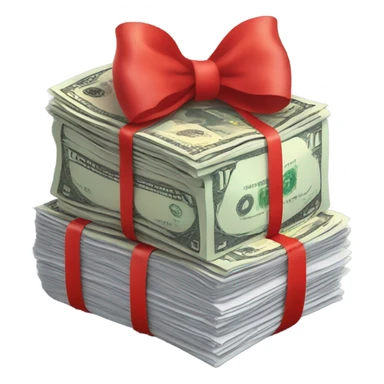 money with red bow sticker