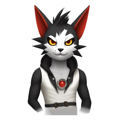 Black Cool Edgy Anthro Zangoose Litten Fakémon  sticker