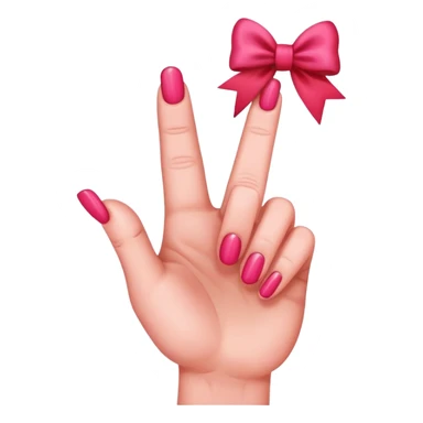 Pink rude finger with a bow  sticker