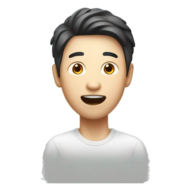 Smiling Korean Man have a surprised  sticker