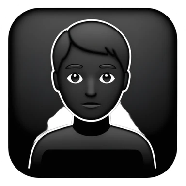 Minimalistic flat vector icon, iOS style, thin black outline on white background. Person silhouette. Black, completely monochrome, matte.  sticker