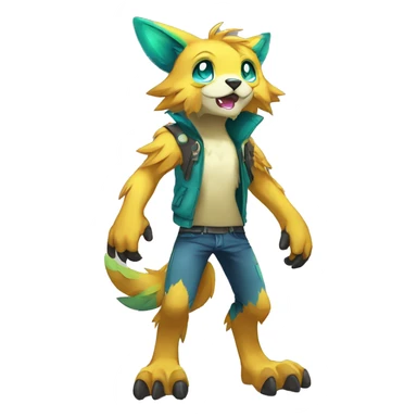  Colorful Shiny Edgy FurSona Fakemon Full Body sticker