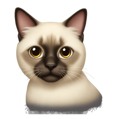 fluffy siamese cat  sticker