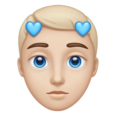 emoji face blue hearts instead of eyes sticker