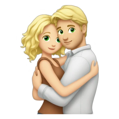 Chris hemswortg and blond girl green eyes hugging sticker