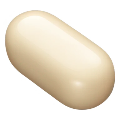 Singular glossy coated oblong beige pill capsule sticker