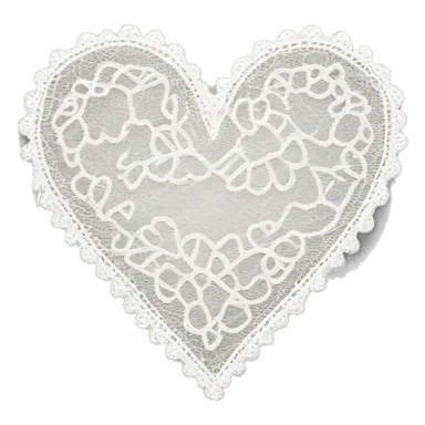 White heart with lace sticker