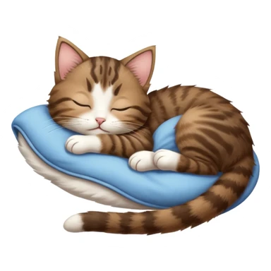 dark brown tabby and white kitten sleeping whilst in funny positions stretched out and  upside down sticker