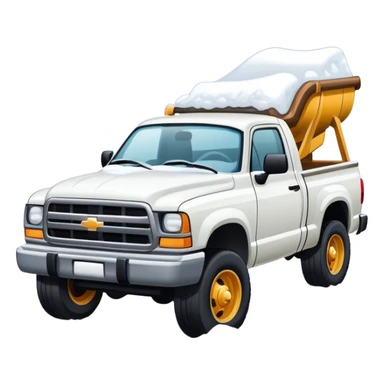 Plow snow in white pickup truck sticker