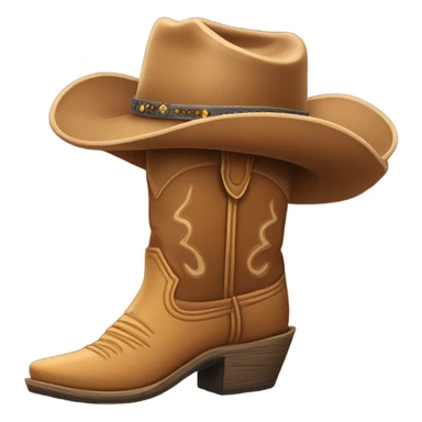 Cowboy boot with cowboy hat sticker