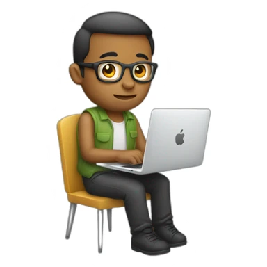 developer typing on macbook sticker